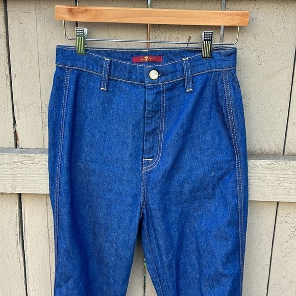 7 For All Mankind Flare Leg High Rise Jeans Sz 27 Boho Chic - Picture 2 of 5